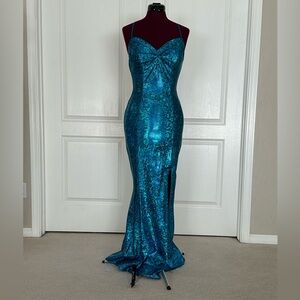 Panoply Mermaid Gown with Ruching and Interior Padded Bra